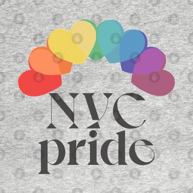 NYC Pride / / Typographic Rainbow Heart Design by DankFutura